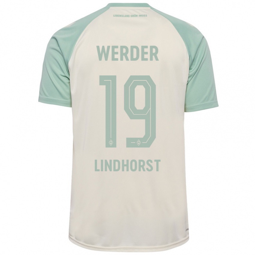 Mujer Camiseta Jerrit Lindhorst #19 Blanquecino Verde Claro 2ª Equipación 2024/25 La Camisa Chile