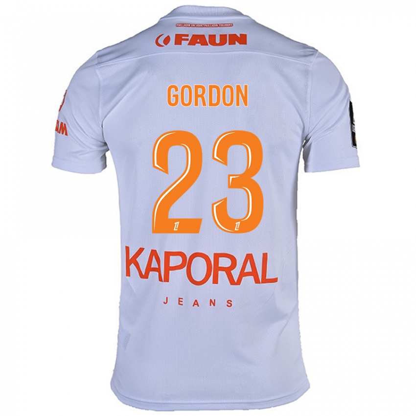 Mujer Camiseta Sh'nia Gordon #23 Blanco 2ª Equipación 2024/25 La Camisa Chile