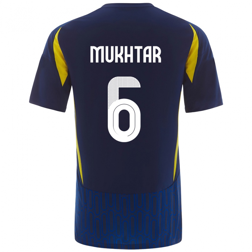 Mujer Camiseta Mukhtar Ali #6 Azul Amarillo 2ª Equipación 2024/25 La Camisa Chile