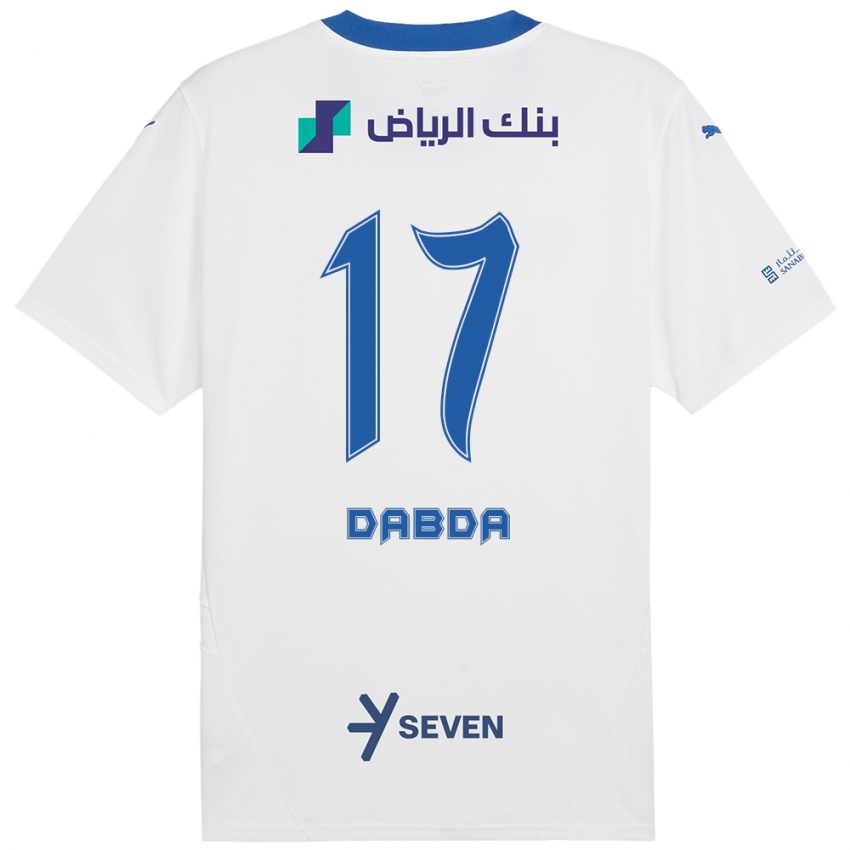 Mujer Camiseta Claudia Dabda #17 Blanco Azul 2ª Equipación 2024/25 La Camisa Chile