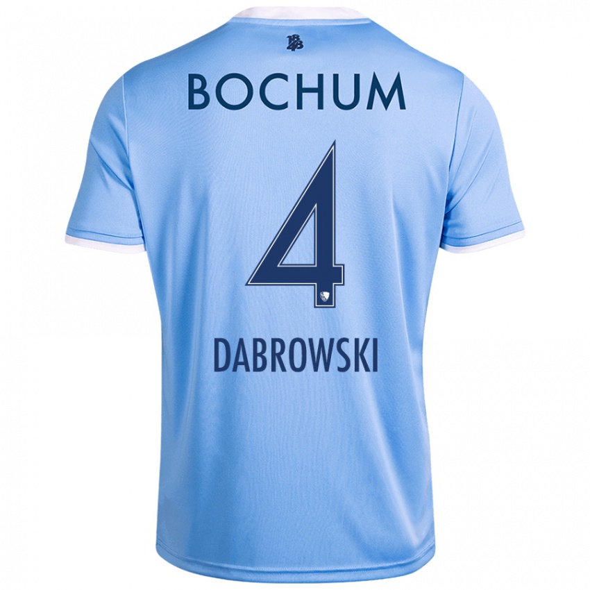 Mujer Camiseta Luc Dabrowski #4 Azul Cielo 2ª Equipación 2024/25 La Camisa Chile