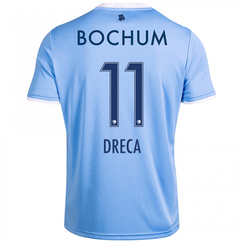 Mujer Camiseta Benjamin Dreca #11 Azul Cielo 2ª Equipación 2024/25 La Camisa Chile