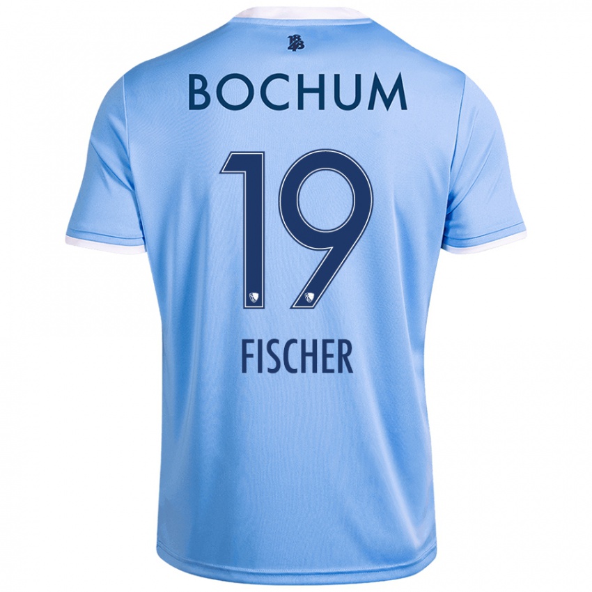 Mujer Camiseta Desmond Fischer #19 Azul Cielo 2ª Equipación 2024/25 La Camisa Chile