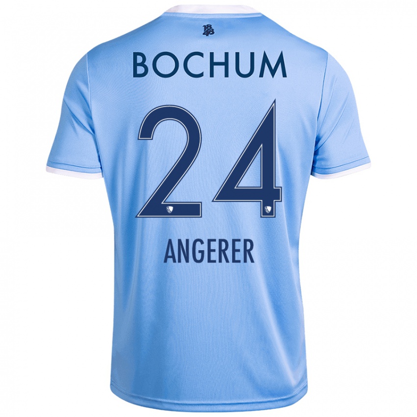 Mujer Camiseta Alina Angerer #24 Azul Cielo 2ª Equipación 2024/25 La Camisa Chile