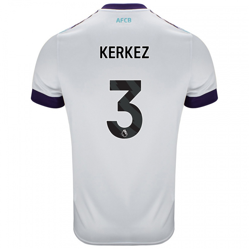 Mujer Camiseta Milos Kerkez #3 Blanco Verde Púrpura 2ª Equipación 2024/25 La Camisa Chile