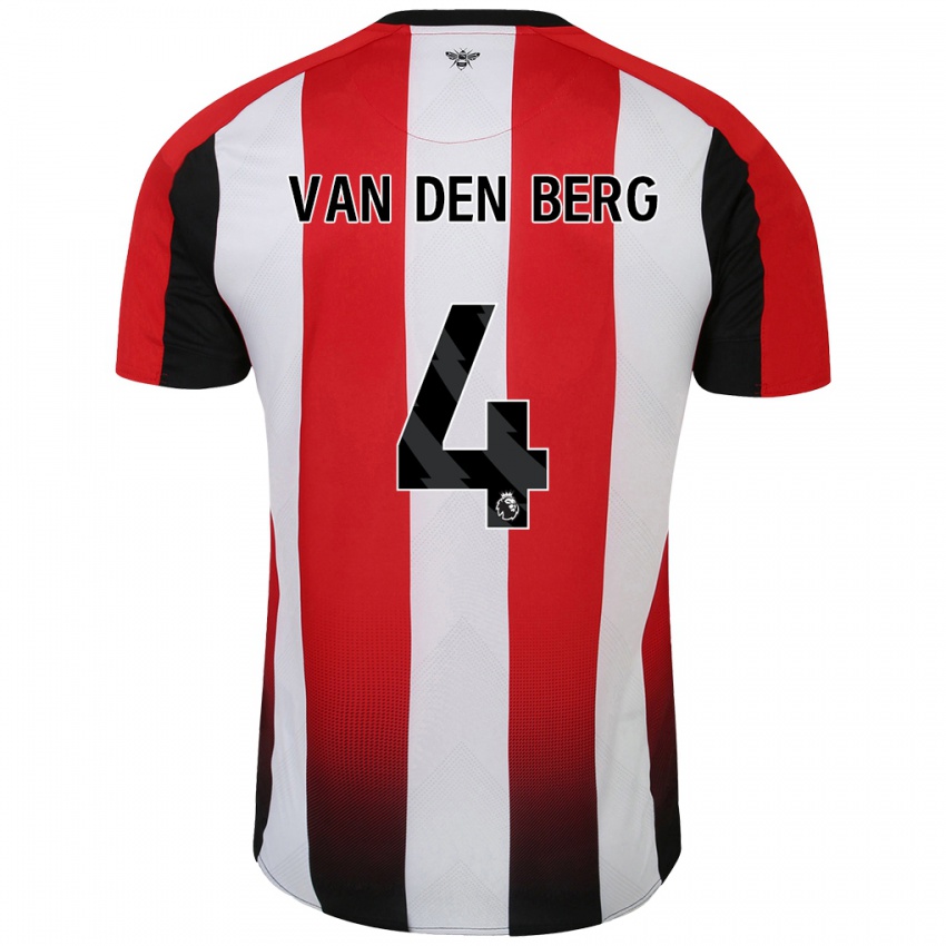 Niño Camiseta Sepp Van Den Berg #4 Rojo Blanco 1ª Equipación 2024/25 La Camisa Chile