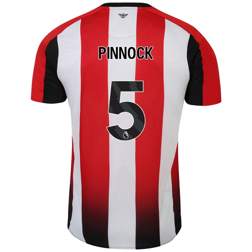 Niño Camiseta Ethan Pinnock #5 Rojo Blanco 1ª Equipación 2024/25 La Camisa Chile