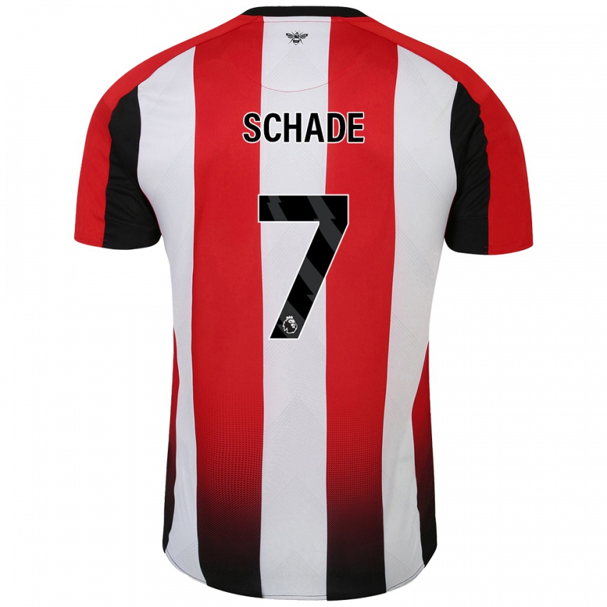 Niño Camiseta Kevin Schade #7 Rojo Blanco 1ª Equipación 2024/25 La Camisa Chile