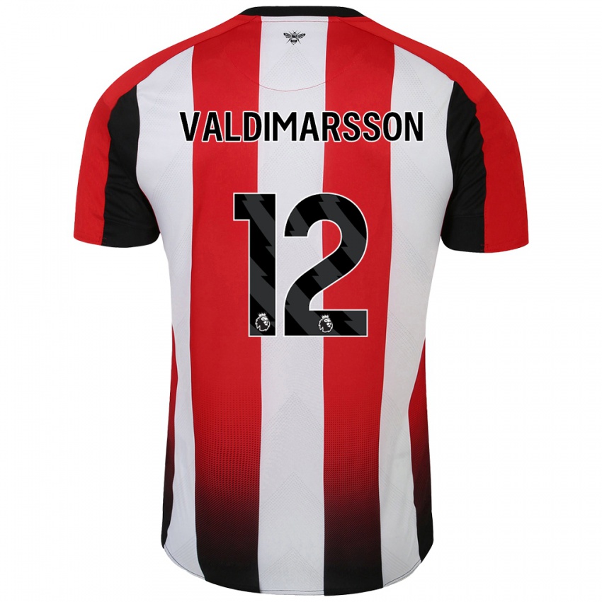 Niño Camiseta Hákon Rafn Valdimarsson #12 Rojo Blanco 1ª Equipación 2024/25 La Camisa Chile