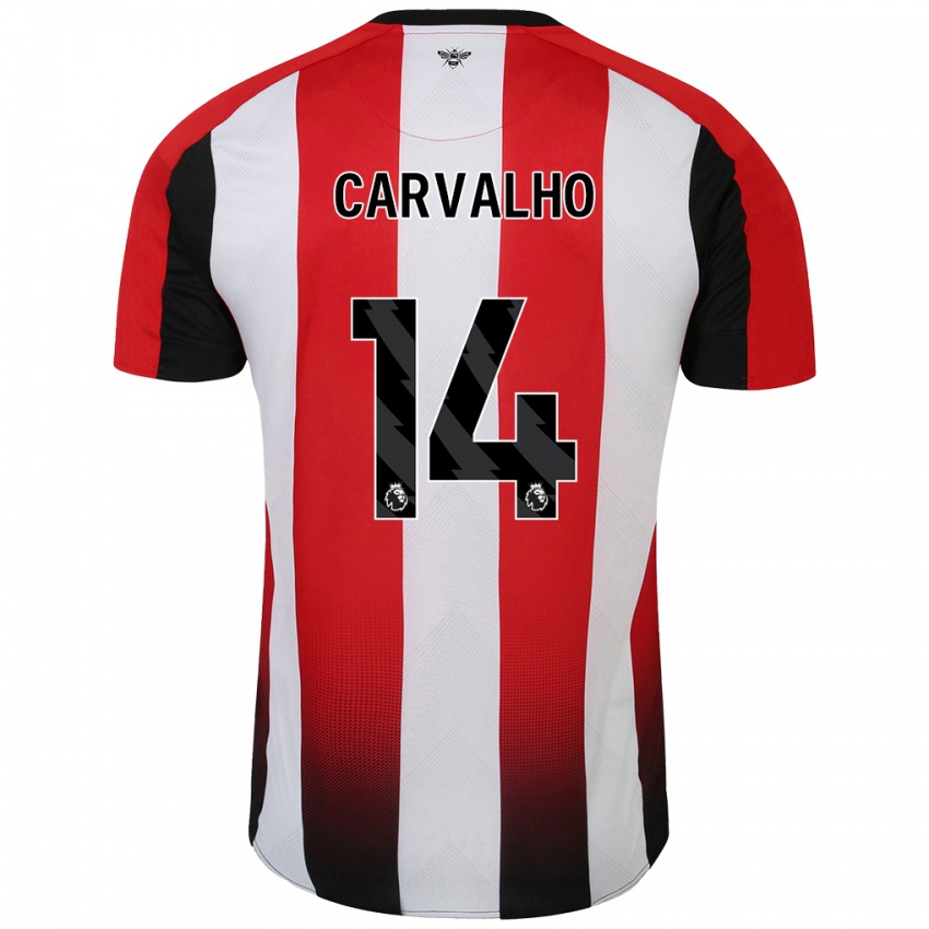 Niño Camiseta Fabio Carvalho #14 Rojo Blanco 1ª Equipación 2024/25 La Camisa Chile