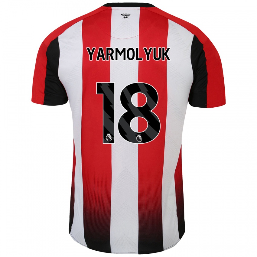 Niño Camiseta Yegor Yarmolyuk #18 Rojo Blanco 1ª Equipación 2024/25 La Camisa Chile