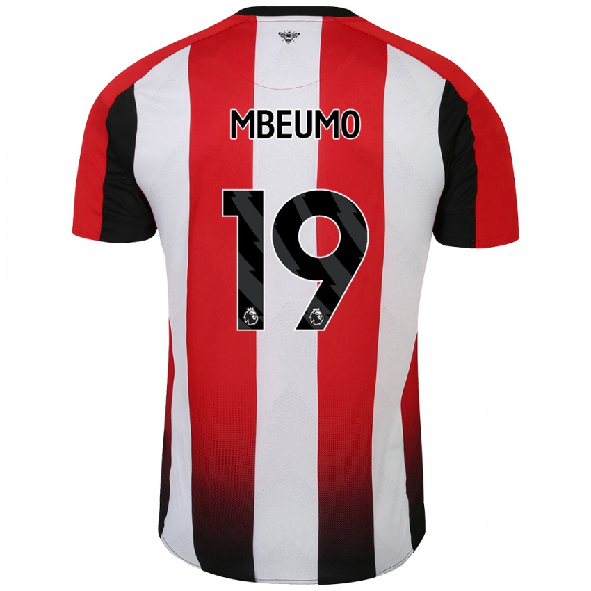 Niño Camiseta Bryan Mbeumo #19 Rojo Blanco 1ª Equipación 2024/25 La Camisa Chile