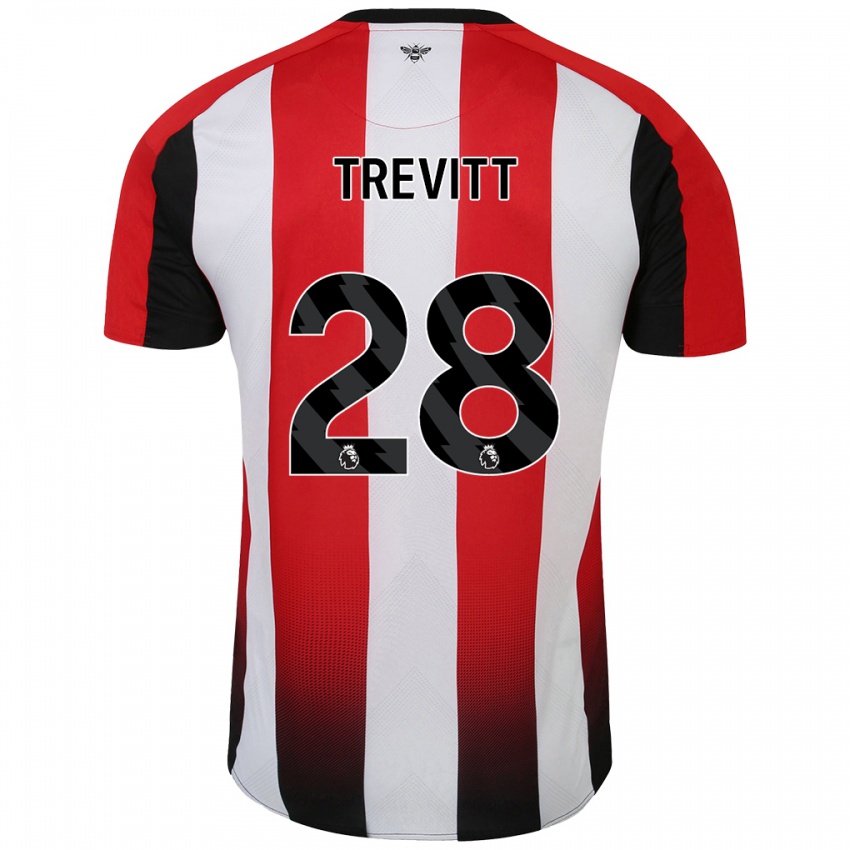 Niño Camiseta Ryan Trevitt #28 Rojo Blanco 1ª Equipación 2024/25 La Camisa Chile