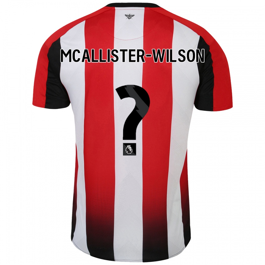 Niño Camiseta Zack Mcallister-Wilson #0 Rojo Blanco 1ª Equipación 2024/25 La Camisa Chile