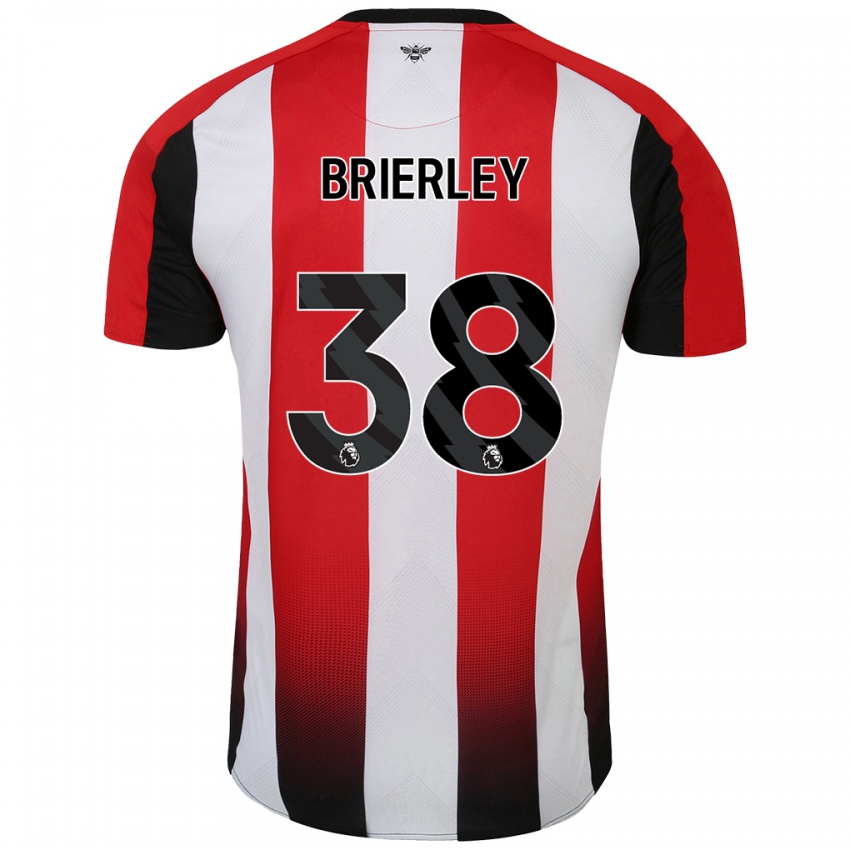 Niño Camiseta Ethan Brierley #38 Rojo Blanco 1ª Equipación 2024/25 La Camisa Chile