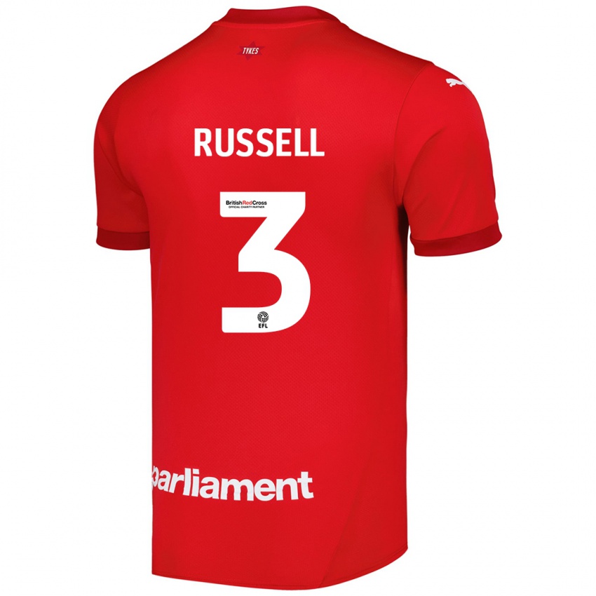 Niño Camiseta Jon Russell #3 Rojo 1ª Equipación 2024/25 La Camisa Chile