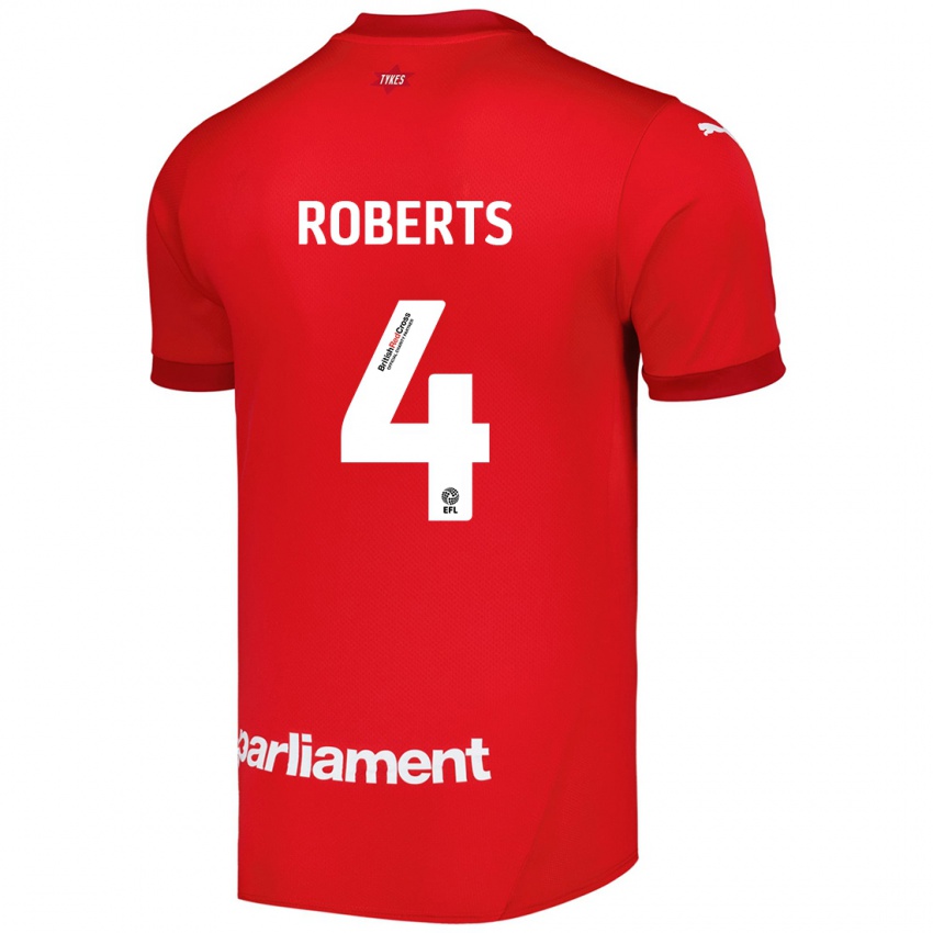 Niño Camiseta Marc Roberts #4 Rojo 1ª Equipación 2024/25 La Camisa Chile