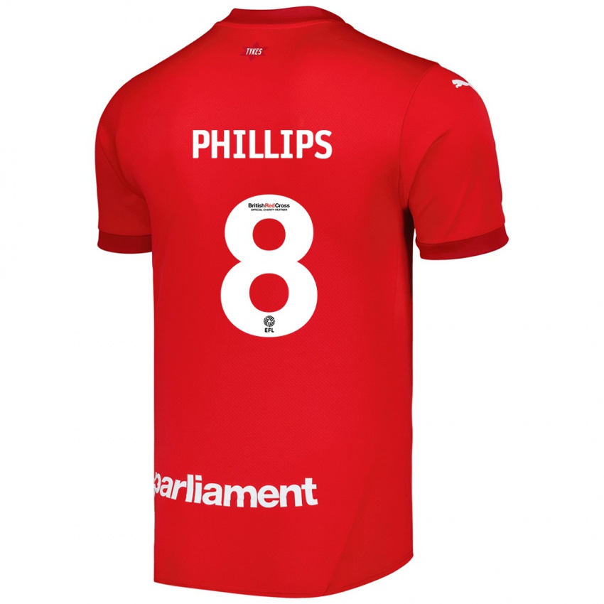 Niño Camiseta Adam Phillips #8 Rojo 1ª Equipación 2024/25 La Camisa Chile