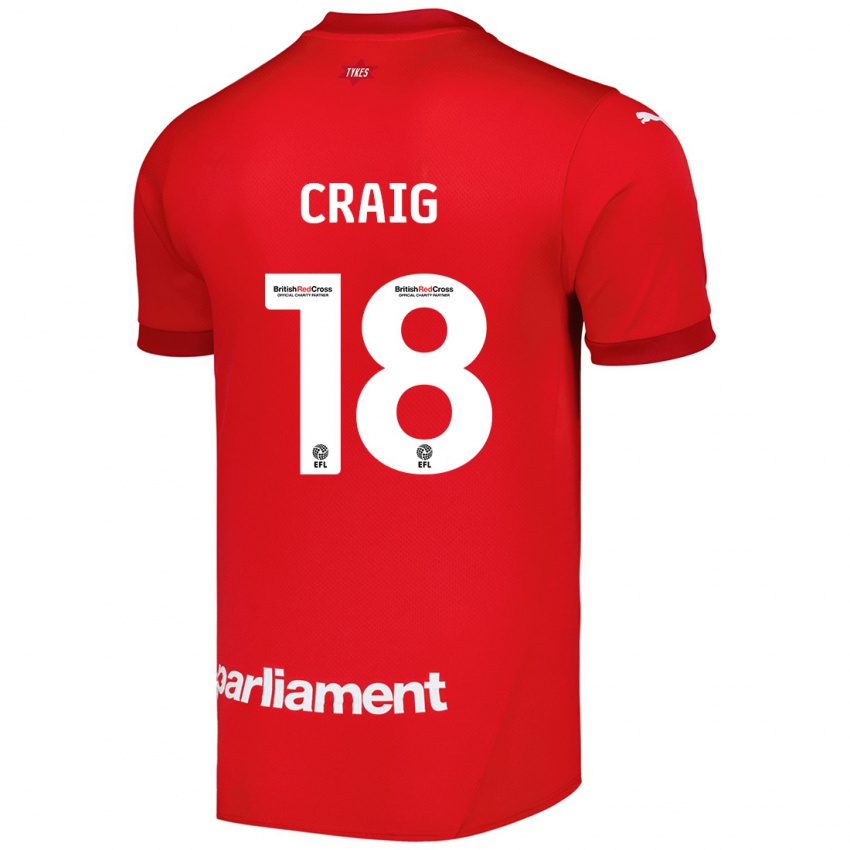 Niño Camiseta Matthew Craig #18 Rojo 1ª Equipación 2024/25 La Camisa Chile