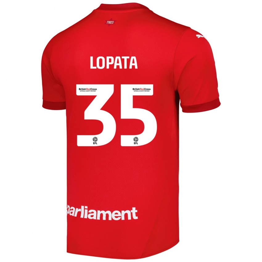 Niño Camiseta Kacper Lopata #35 Rojo 1ª Equipación 2024/25 La Camisa Chile