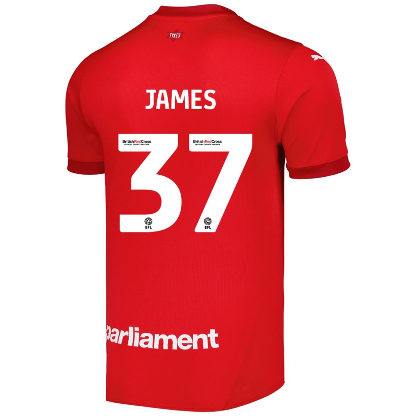 Niño Camiseta Nathan James #37 Rojo 1ª Equipación 2024/25 La Camisa Chile