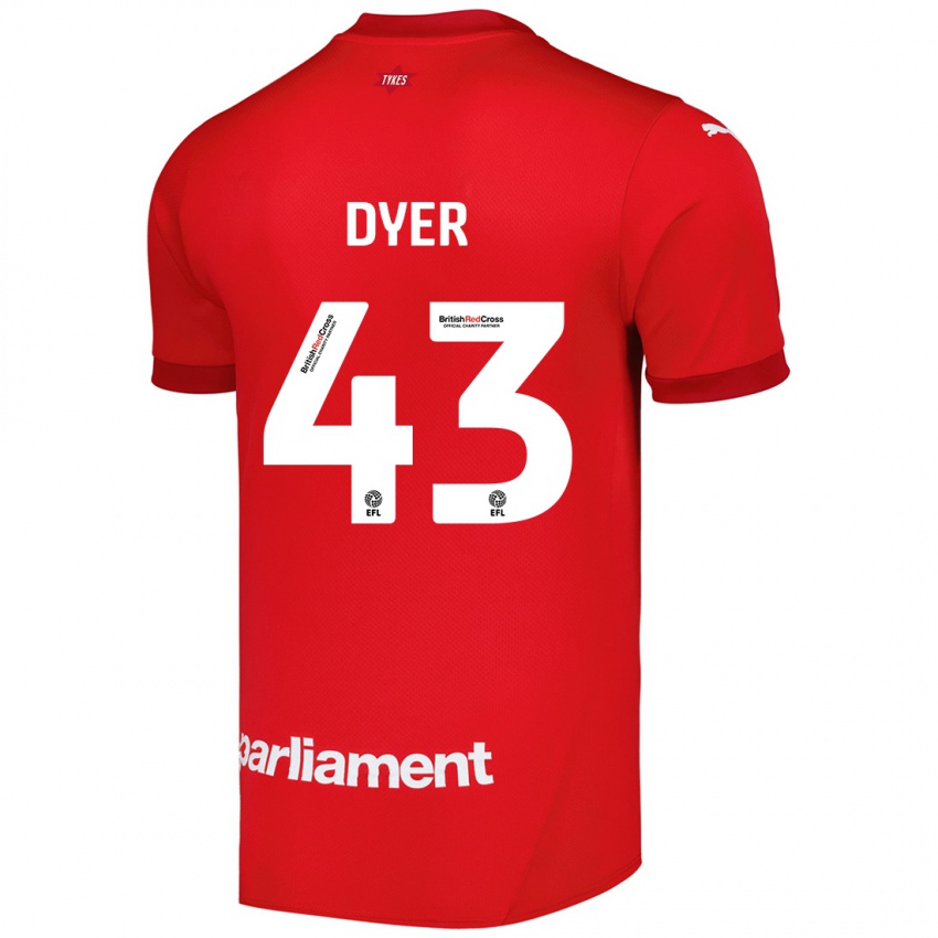 Niño Camiseta Josiah Dyer #43 Rojo 1ª Equipación 2024/25 La Camisa Chile