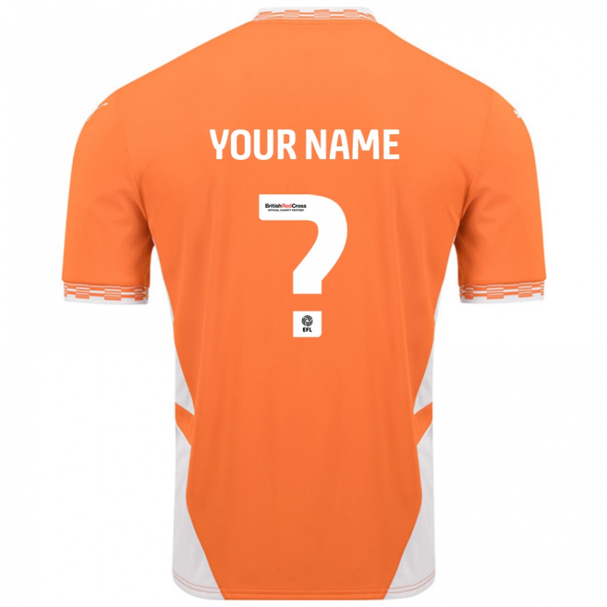 Niño Camiseta Su Nombre #0 Naranja Blanco 1ª Equipación 2024/25 La Camisa Chile