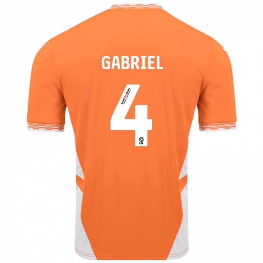 Niño Camiseta Jordan Lawrence-Gabriel #4 Naranja Blanco 1ª Equipación 2024/25 La Camisa Chile