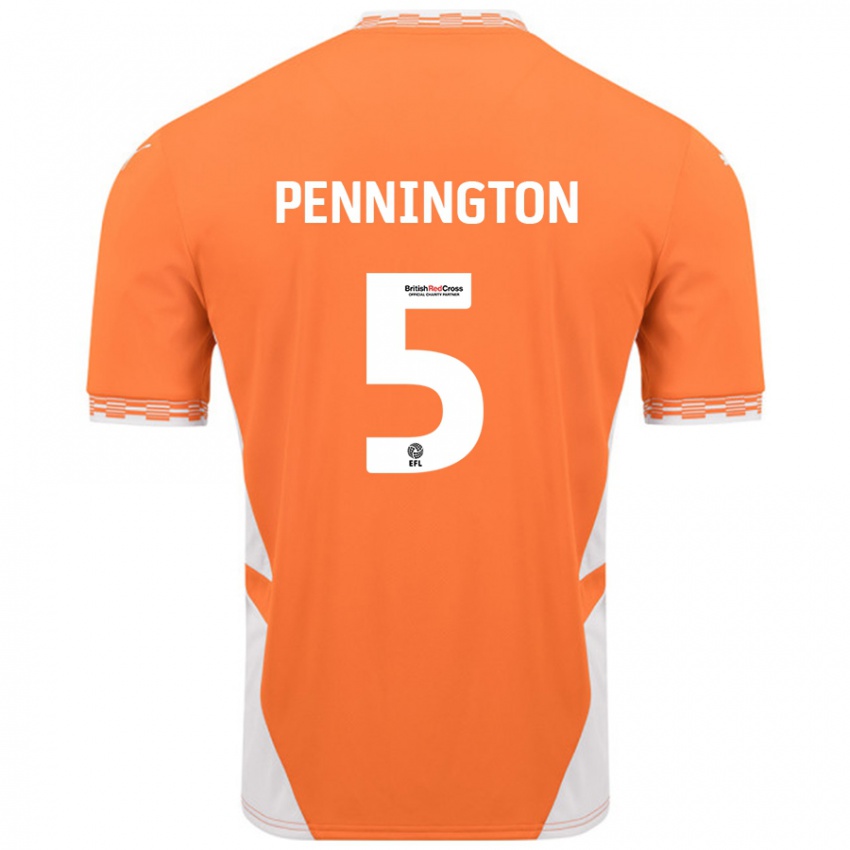 Niño Camiseta Matthew Pennington #5 Naranja Blanco 1ª Equipación 2024/25 La Camisa Chile