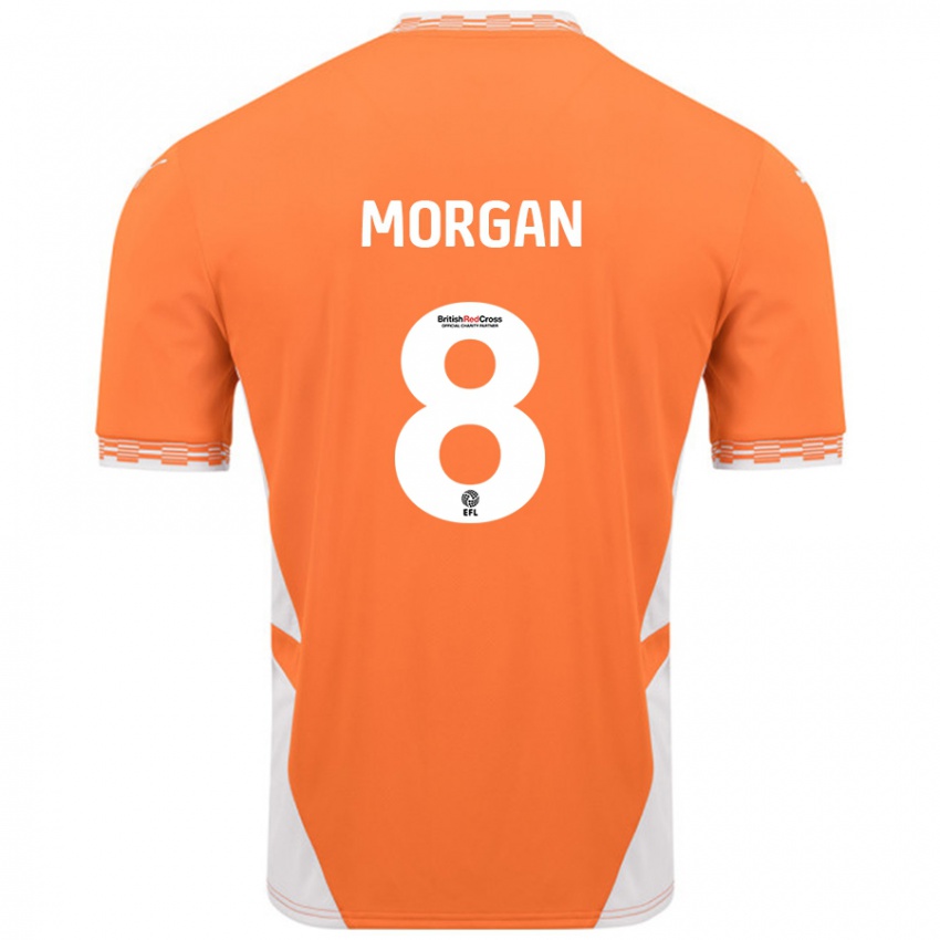 Niño Camiseta Albie Morgan #8 Naranja Blanco 1ª Equipación 2024/25 La Camisa Chile