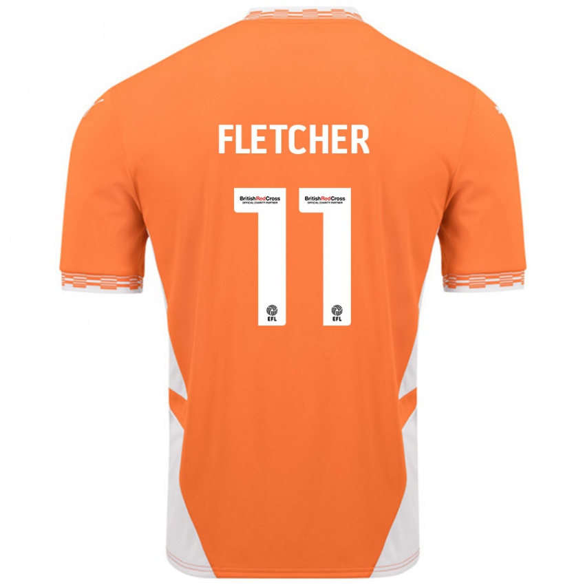 Niño Camiseta Ashley Fletcher #11 Naranja Blanco 1ª Equipación 2024/25 La Camisa Chile