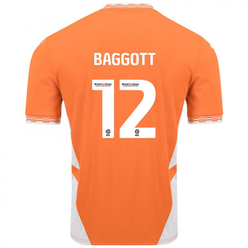 Niño Camiseta Elkan Baggott #12 Naranja Blanco 1ª Equipación 2024/25 La Camisa Chile