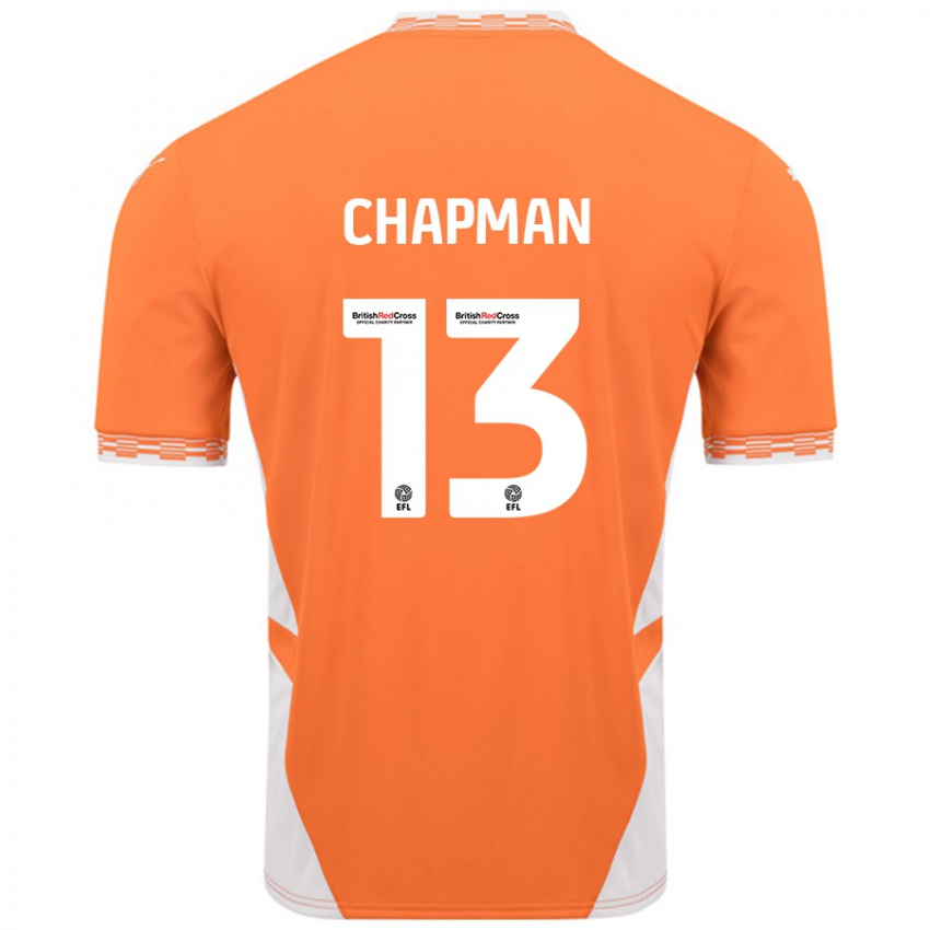 Niño Camiseta Mackenzie Chapman #13 Naranja Blanco 1ª Equipación 2024/25 La Camisa Chile