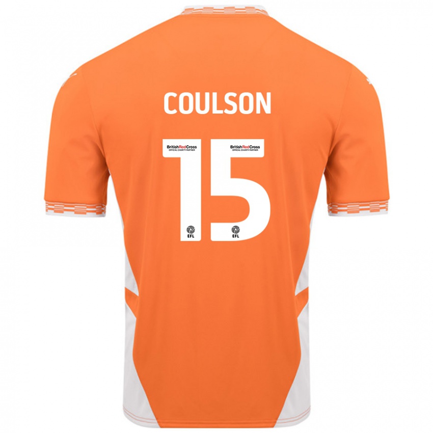 Niño Camiseta Hayden Coulson #15 Naranja Blanco 1ª Equipación 2024/25 La Camisa Chile