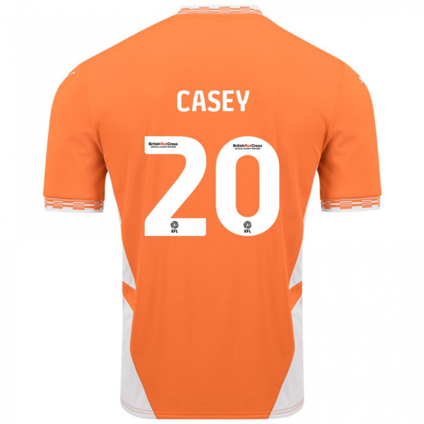 Niño Camiseta Oliver Casey #20 Naranja Blanco 1ª Equipación 2024/25 La Camisa Chile