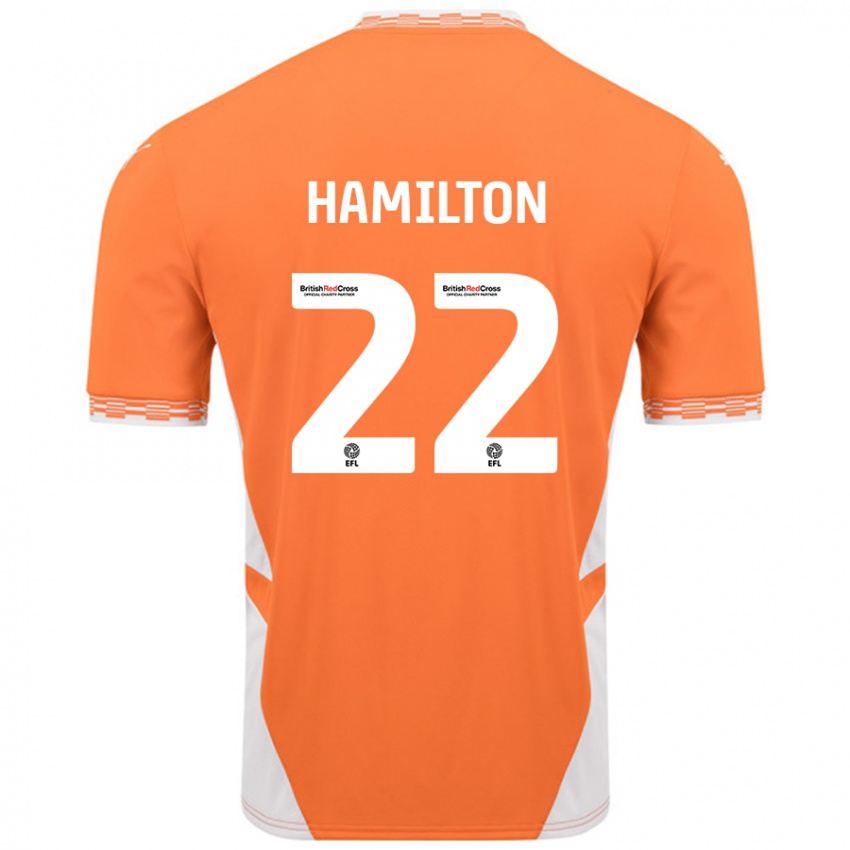 Niño Camiseta Cj Hamilton #22 Naranja Blanco 1ª Equipación 2024/25 La Camisa Chile