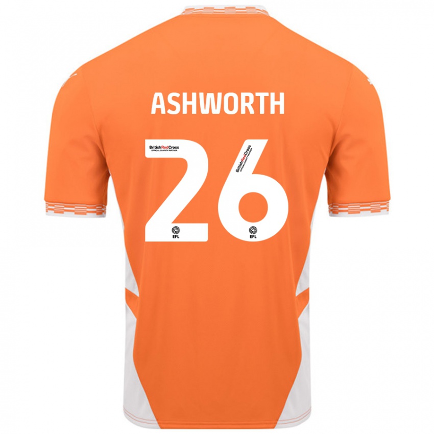 Niño Camiseta Zac Ashworth #26 Naranja Blanco 1ª Equipación 2024/25 La Camisa Chile