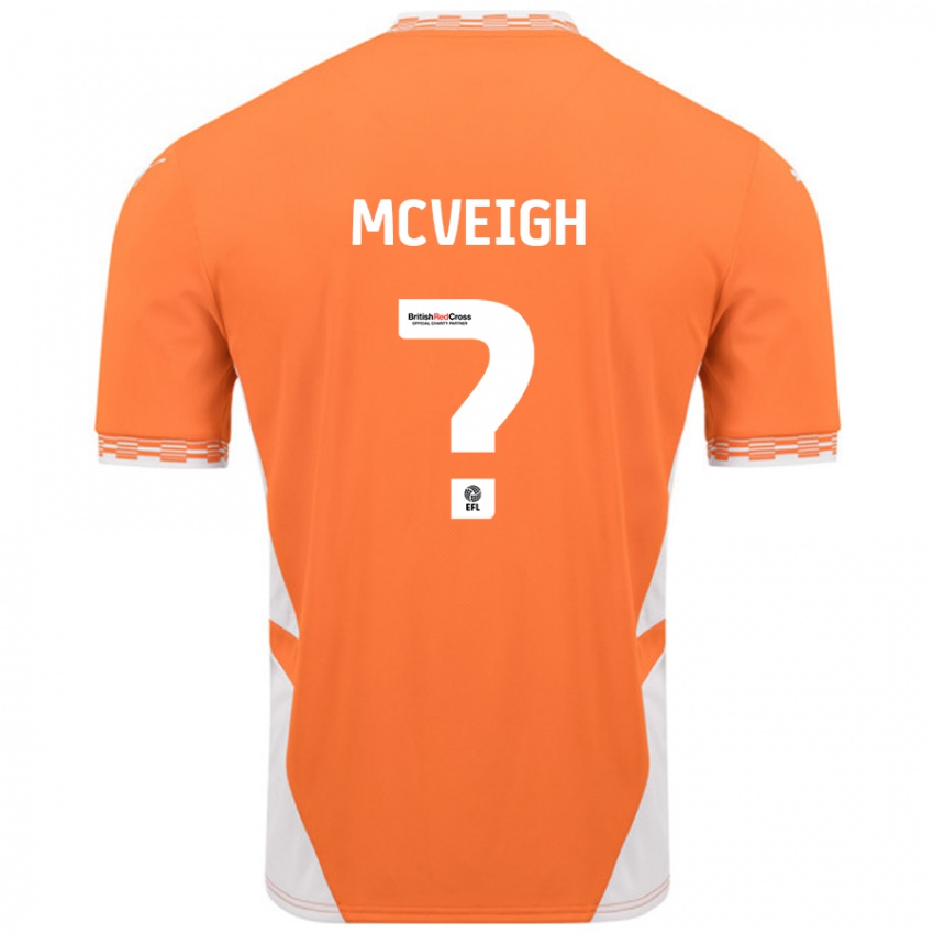 Niño Camiseta Conor Mcveigh #0 Naranja Blanco 1ª Equipación 2024/25 La Camisa Chile