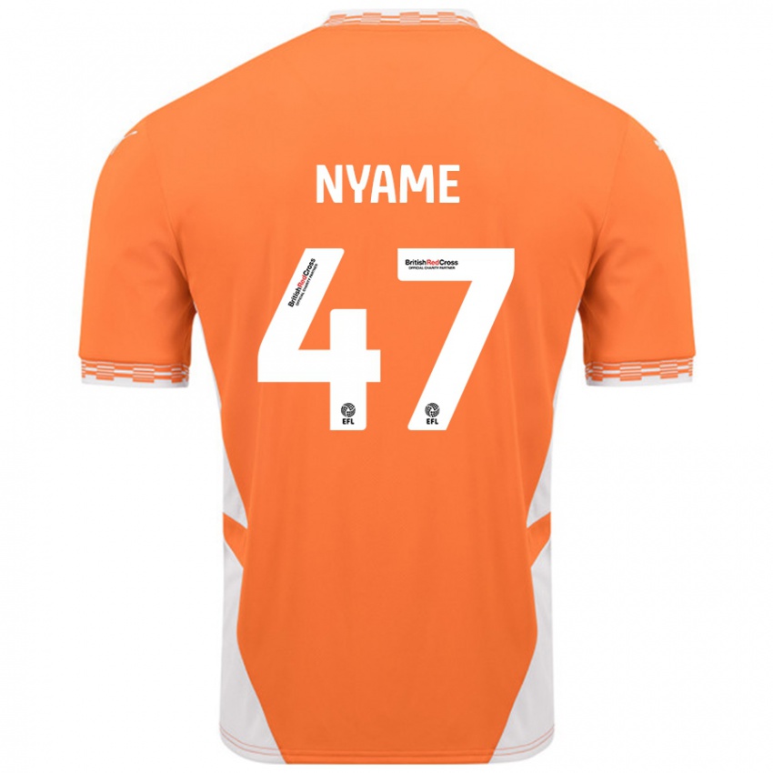 Niño Camiseta Josh Nyame #47 Naranja Blanco 1ª Equipación 2024/25 La Camisa Chile