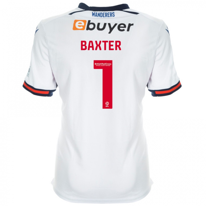 Niño Camiseta Nathan Baxter #1 Blanco 1ª Equipación 2024/25 La Camisa Chile