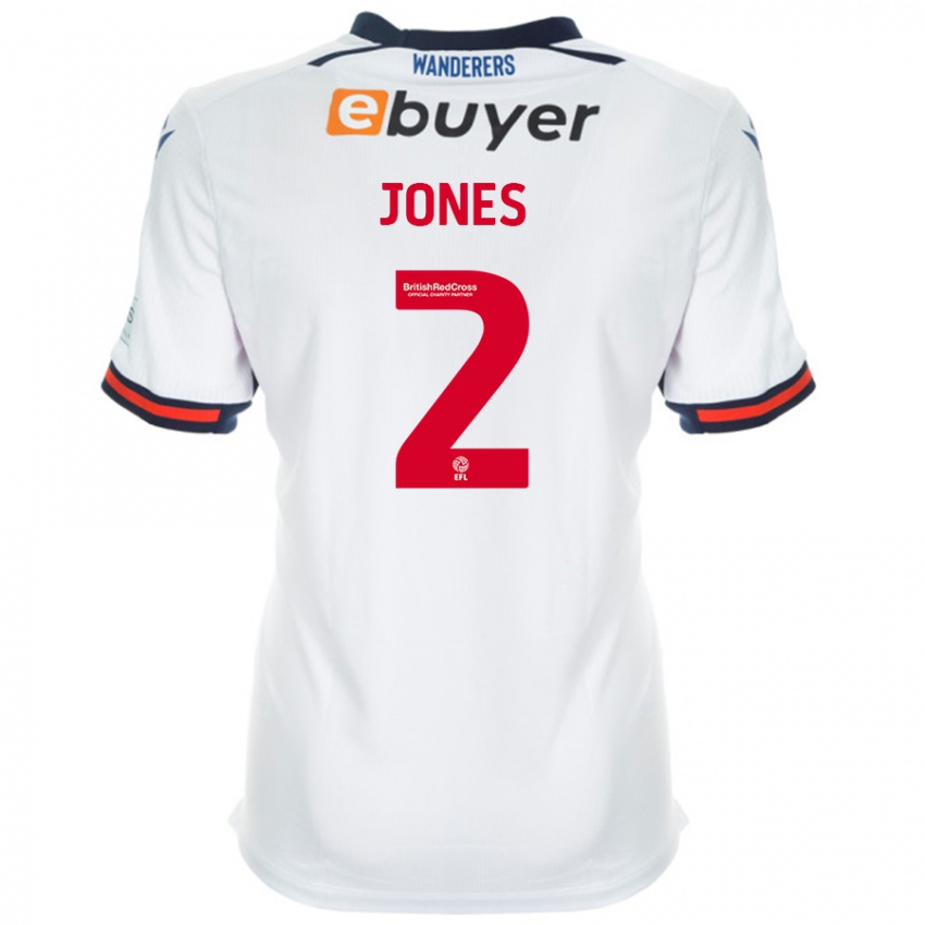 Niño Camiseta Gethin Jones #2 Blanco 1ª Equipación 2024/25 La Camisa Chile