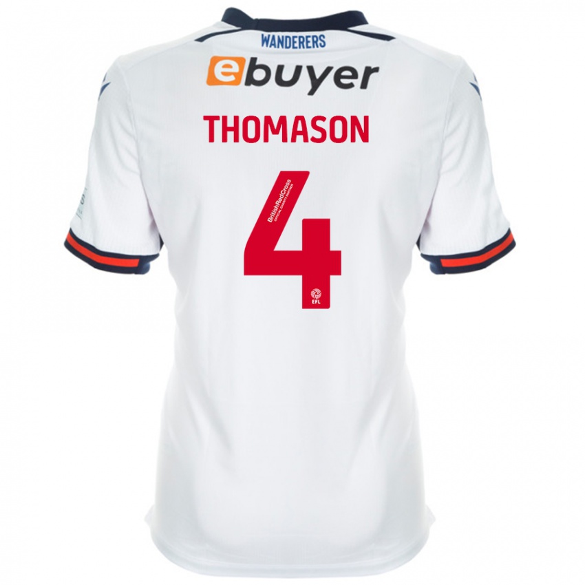 Niño Camiseta George Thomason #4 Blanco 1ª Equipación 2024/25 La Camisa Chile