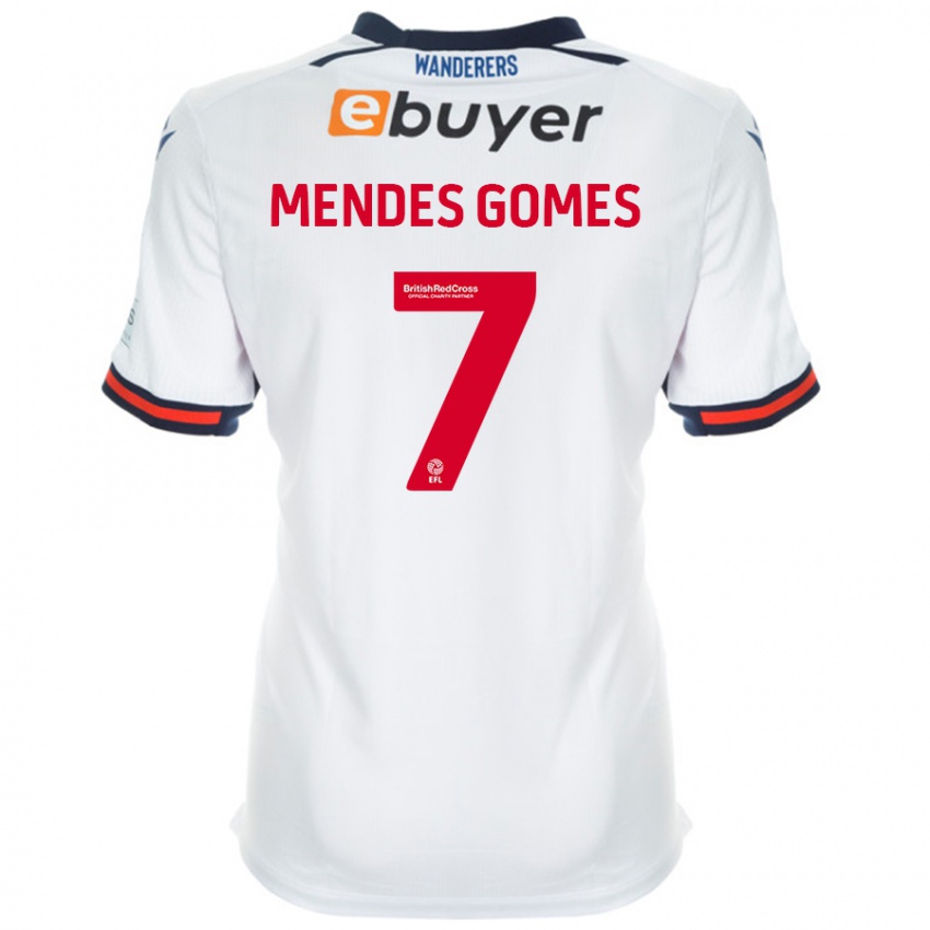 Niño Camiseta Carlos Mendes #7 Blanco 1ª Equipación 2024/25 La Camisa Chile