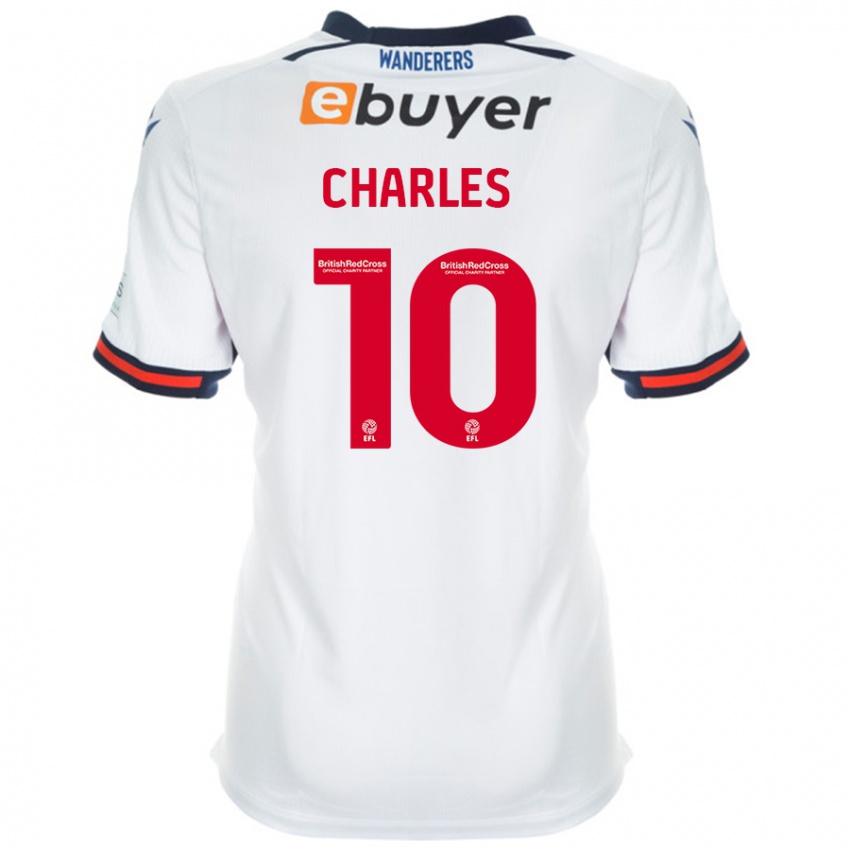 Niño Camiseta Dion Charles #10 Blanco 1ª Equipación 2024/25 La Camisa Chile