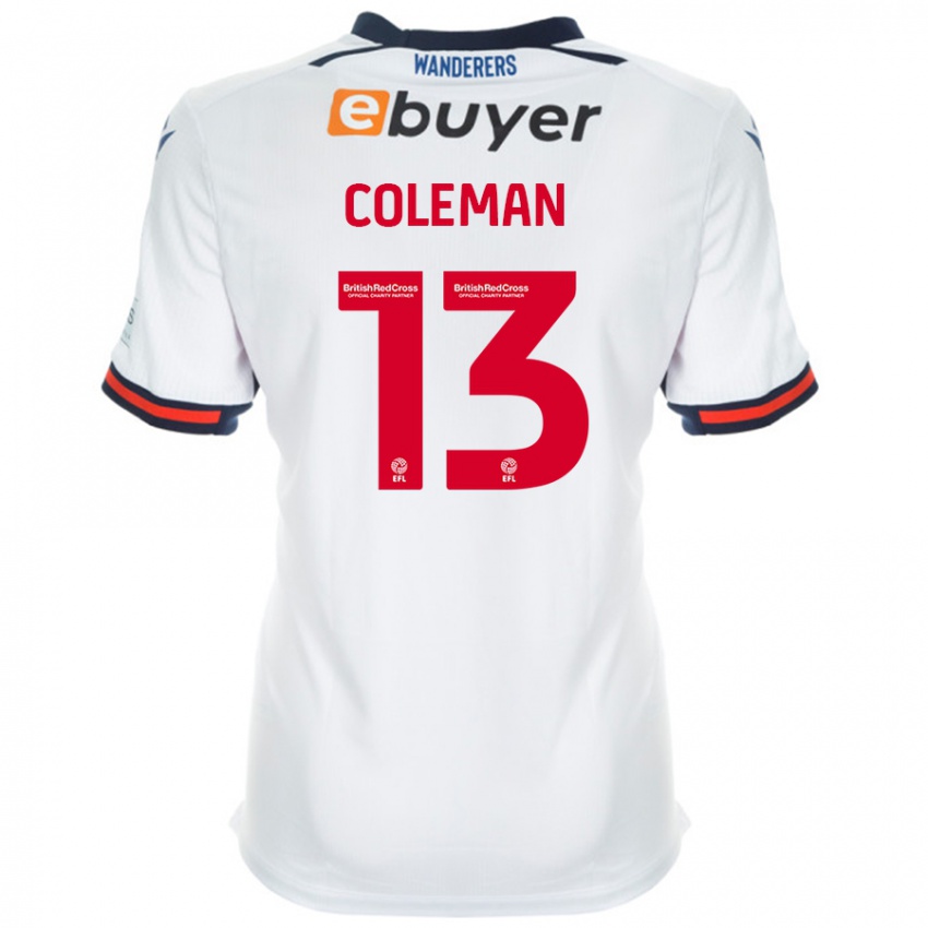 Niño Camiseta Joel Coleman #13 Blanco 1ª Equipación 2024/25 La Camisa Chile