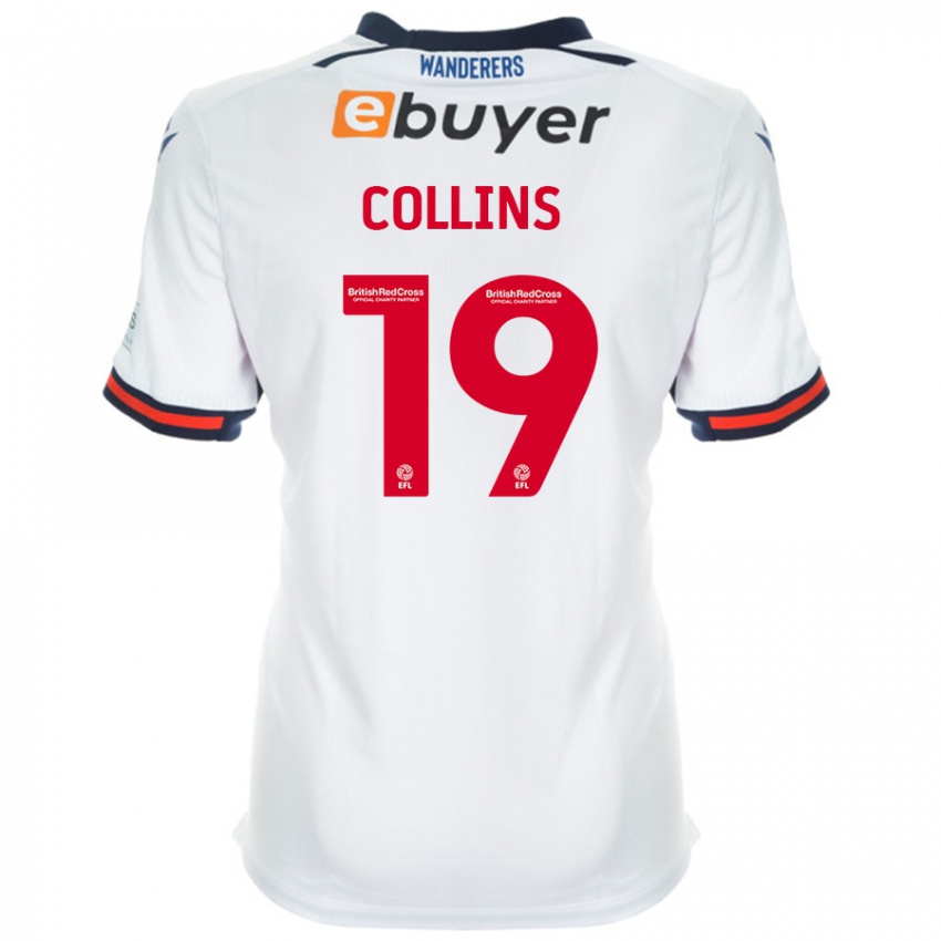 Niño Camiseta Aaron Collins #19 Blanco 1ª Equipación 2024/25 La Camisa Chile