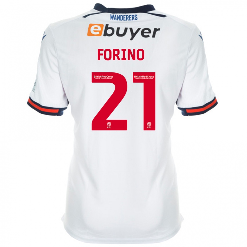 Niño Camiseta Chris Forino #21 Blanco 1ª Equipación 2024/25 La Camisa Chile