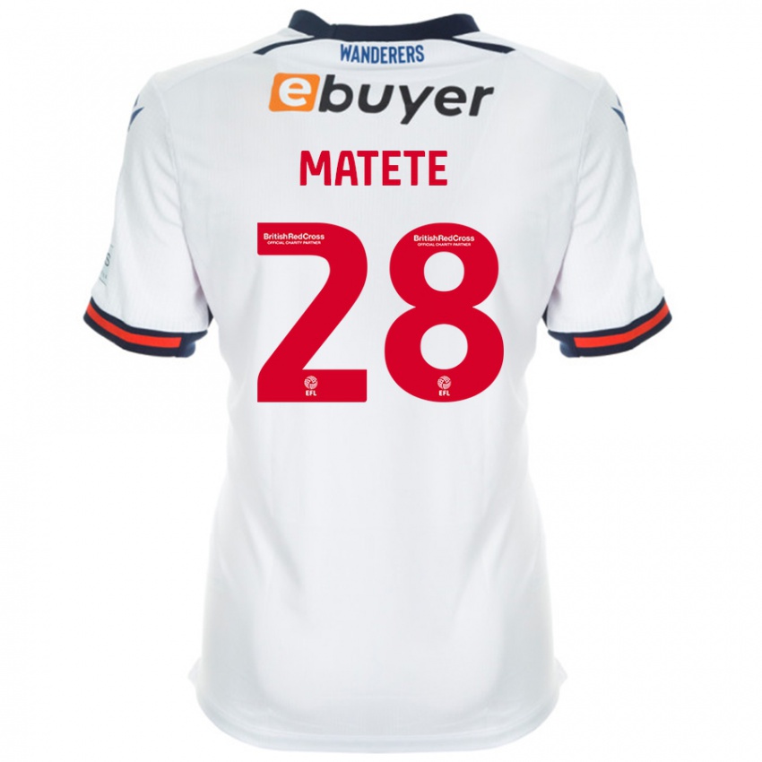 Niño Camiseta Jay Matete #28 Blanco 1ª Equipación 2024/25 La Camisa Chile