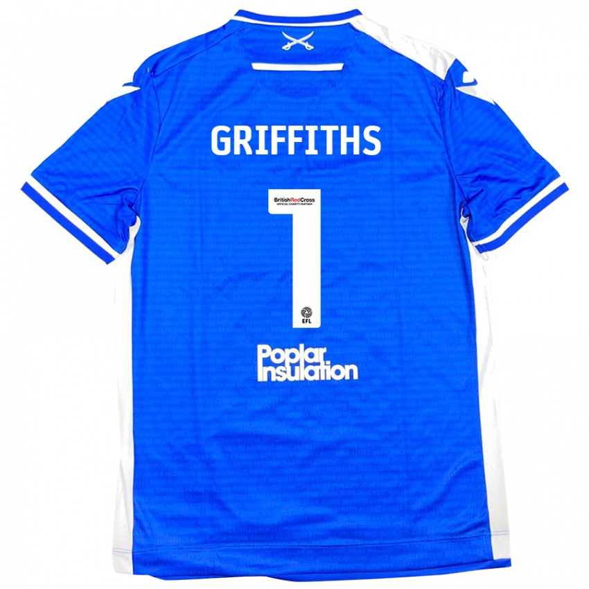 Niño Camiseta Josh Griffiths #1 Azul Blanco 1ª Equipación 2024/25 La Camisa Chile