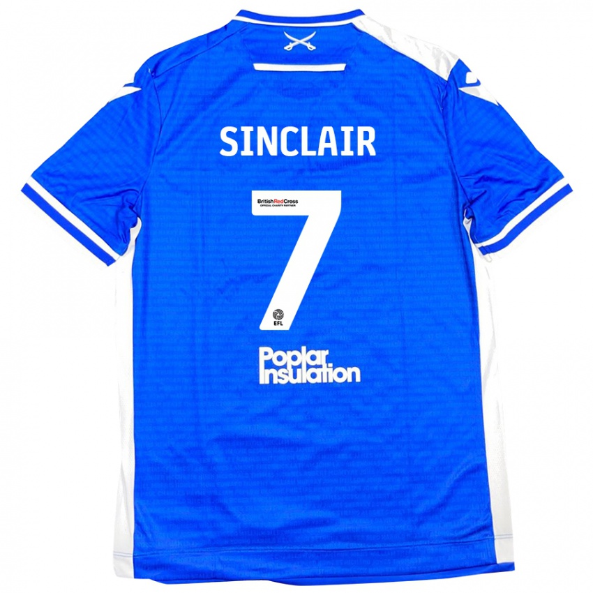 Niño Camiseta Scott Sinclair #7 Azul Blanco 1ª Equipación 2024/25 La Camisa Chile